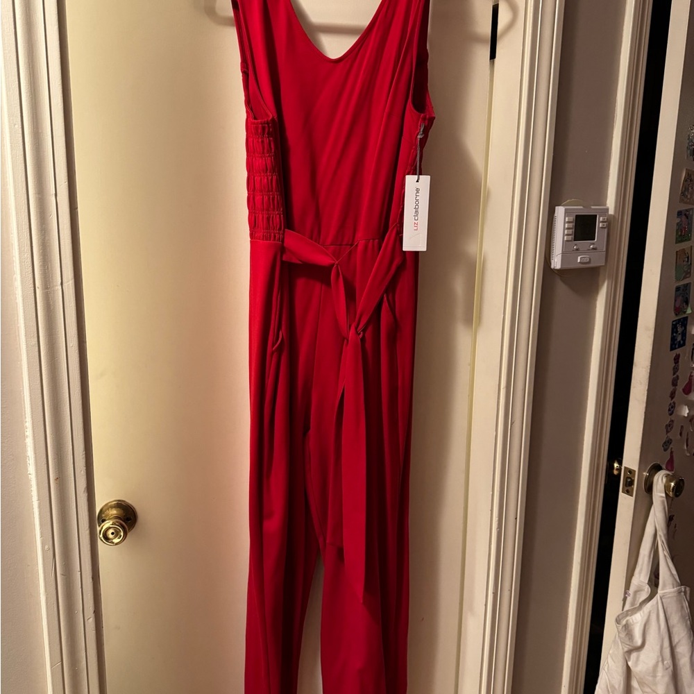 Liz Claiborne Red Sleeveless Jumpsuit